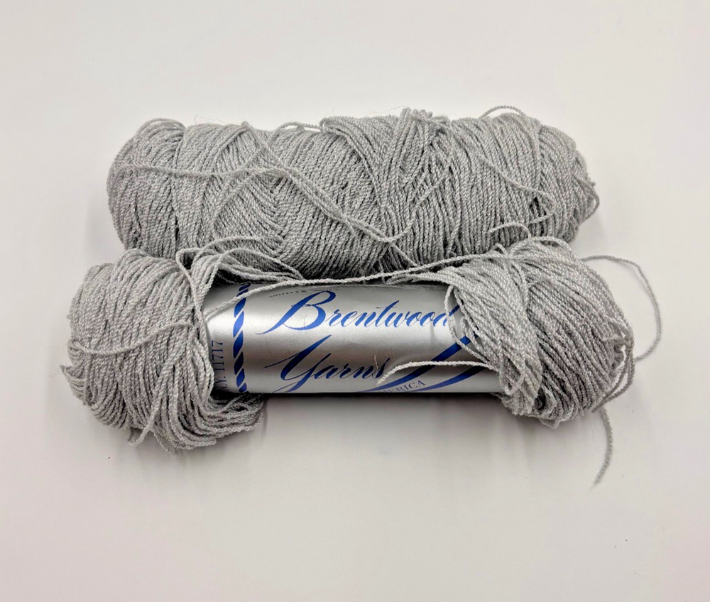Yarn Lot 2 Skeins Brentwood Brenella Superfine Wool Rayon Pearl Grey Fingering